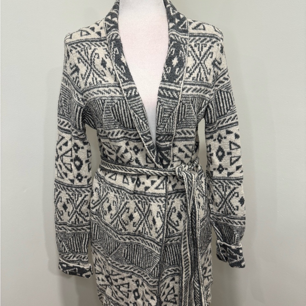 William Rast Gray and Cream Knit Sweater
